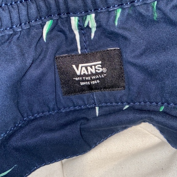 2/49$ Men’s VANS‎ Navy Blue & Tropical 100% cotton elastic waist shorts size XL - Picture 8 of 12
